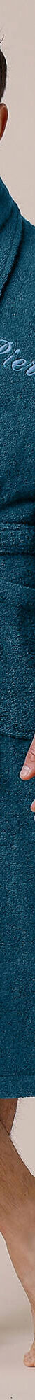 Peignoir mixte adulte éponge bouclette col châle personnalisable (bleu paon) Peignoir mixte adulte éponge bouclette col châle personnalisable (bleu paon)
